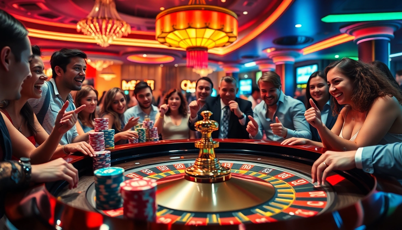 Engaging casino environment showcasing players enjoying y3娛樂 at a vibrant roulette table.