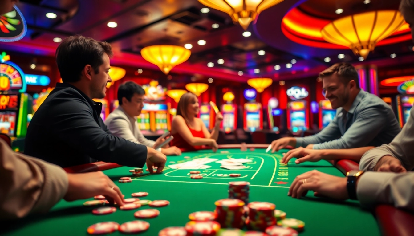 Players celebrating at a casino table game featuring uu娛樂 excitement.