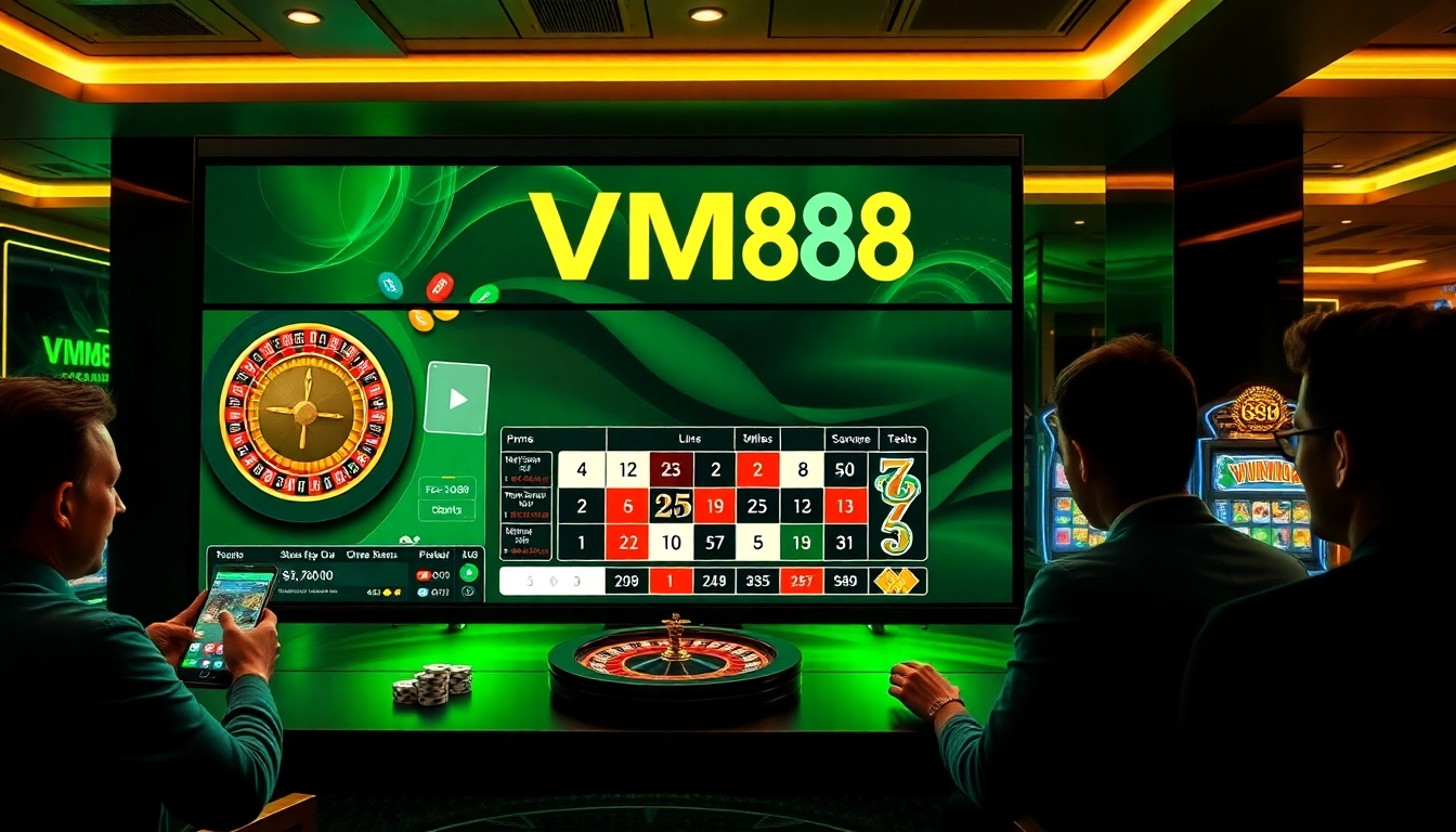 Engaging VM88 online casino interface displaying winning roulette spins and professional betting activity