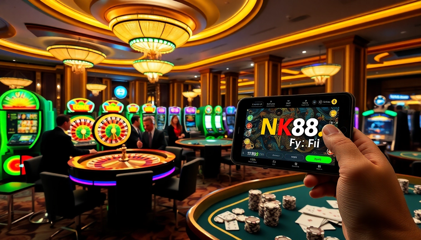 Experience the excitement of nk88.fyi with vibrant casino scenes and thrilling gameplay.