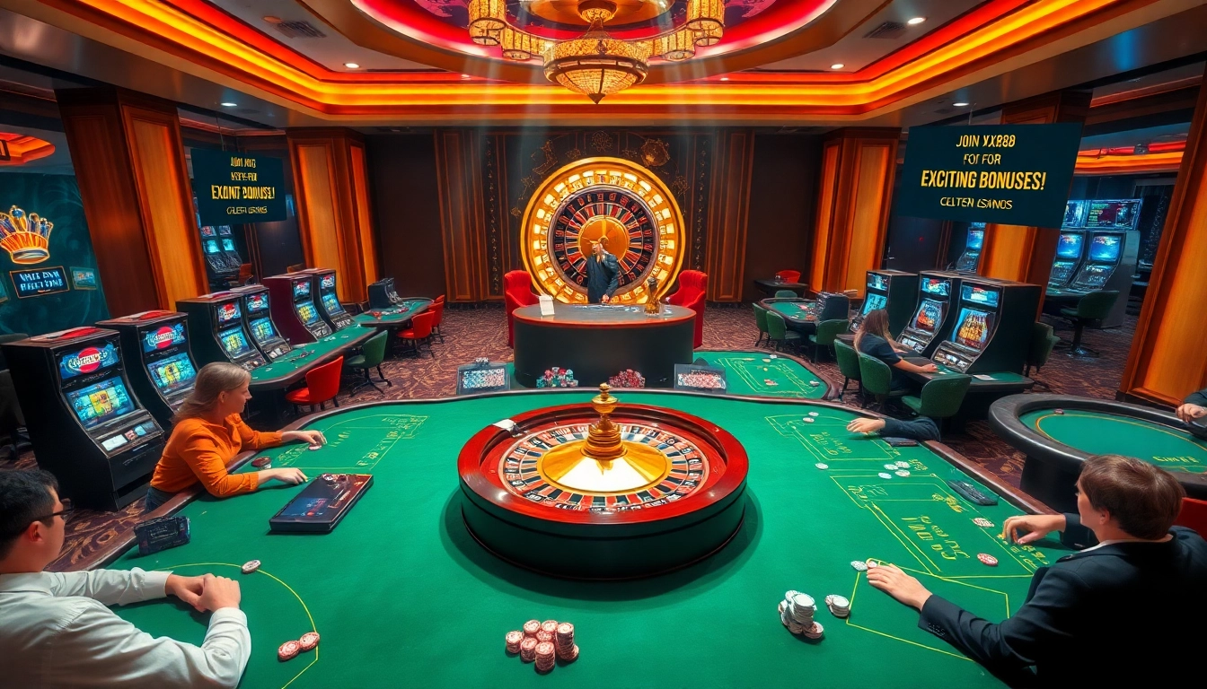 Experience thrilling gaming at XX88 with vibrant poker tables and luxurious roulette wheels.