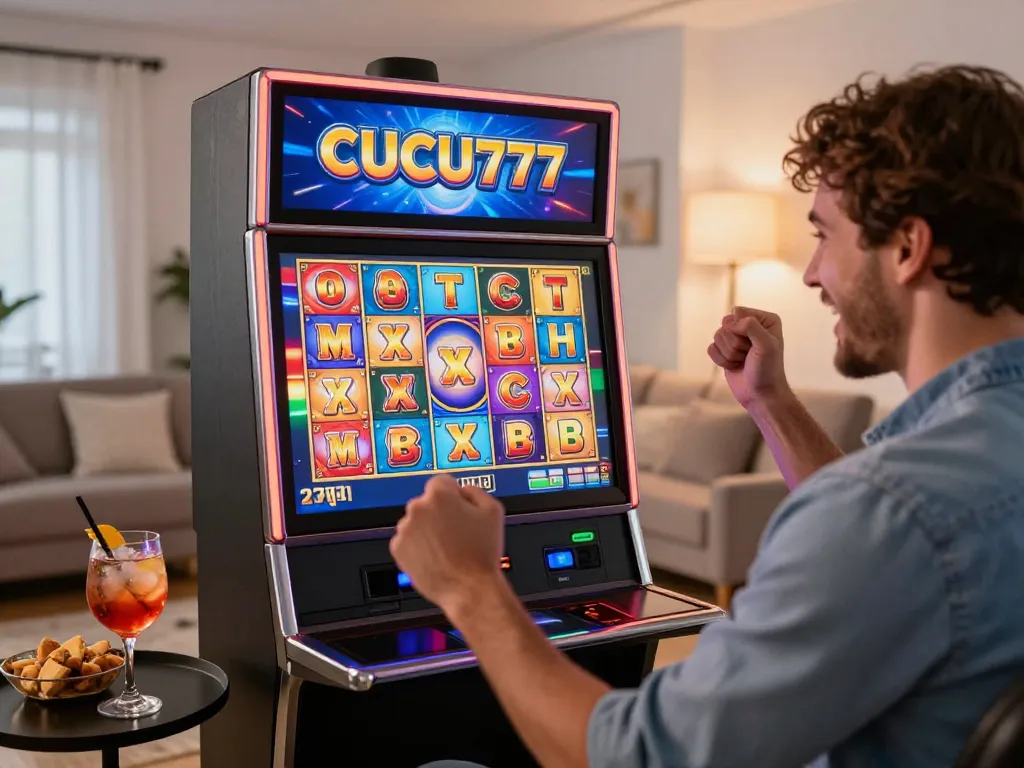 Player wins big on CUCU777 online slots in a cozy home environment