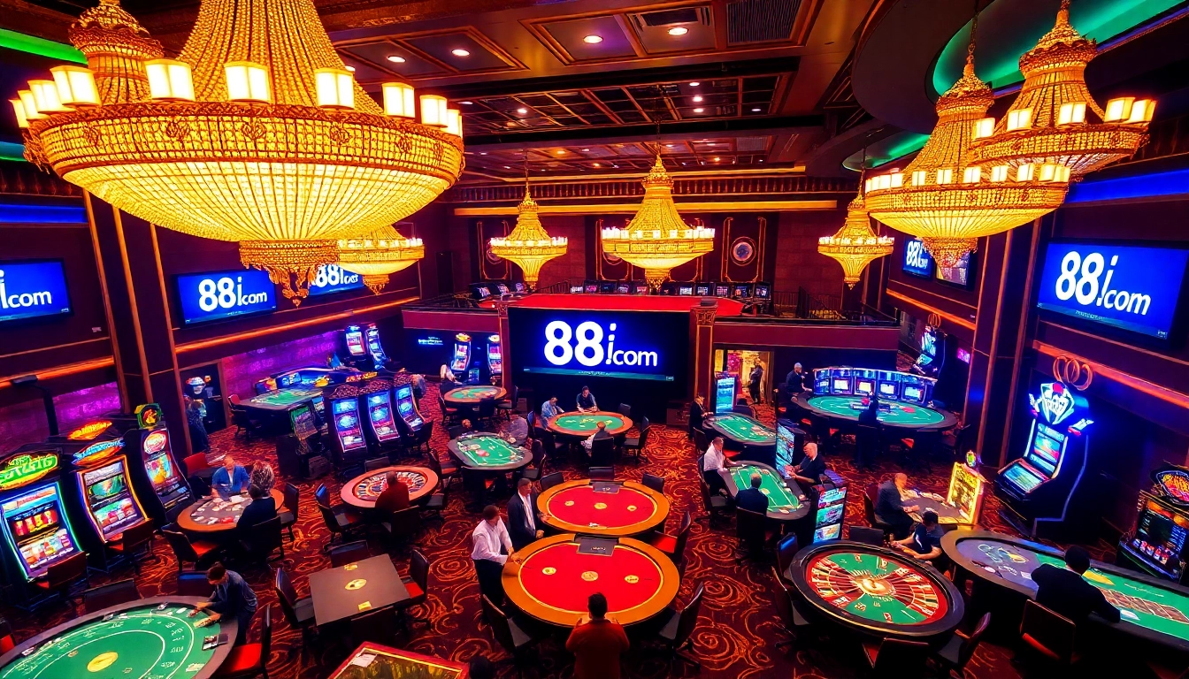Exciting gambling action featuring 88i com tables and vibrant casino atmosphere