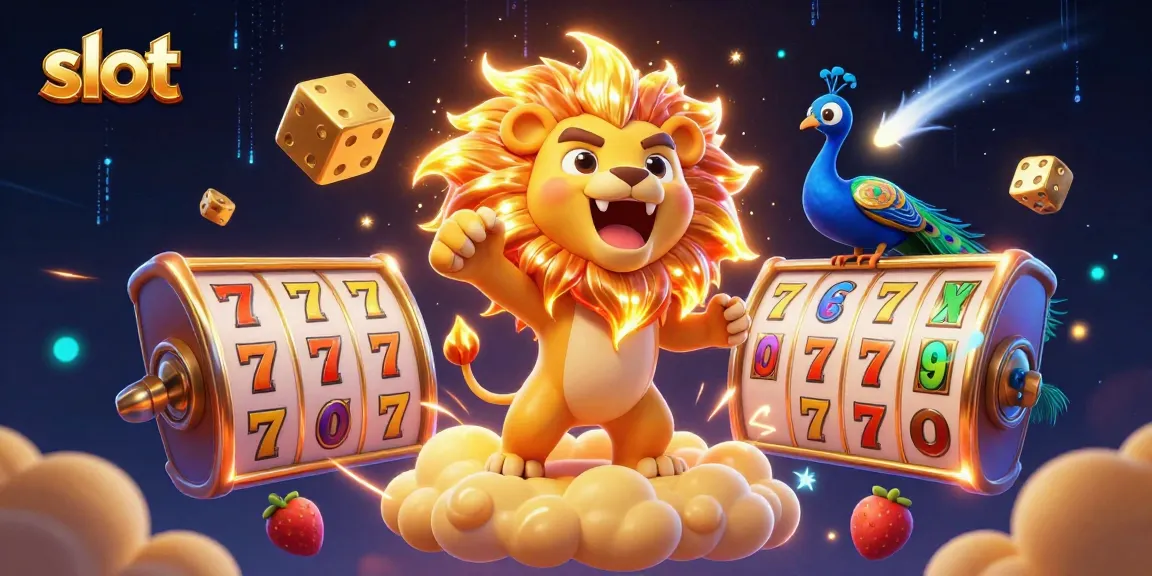 Spin the slot reels with vibrant golden symbols and cheers from the sun lion as luck unfolds.