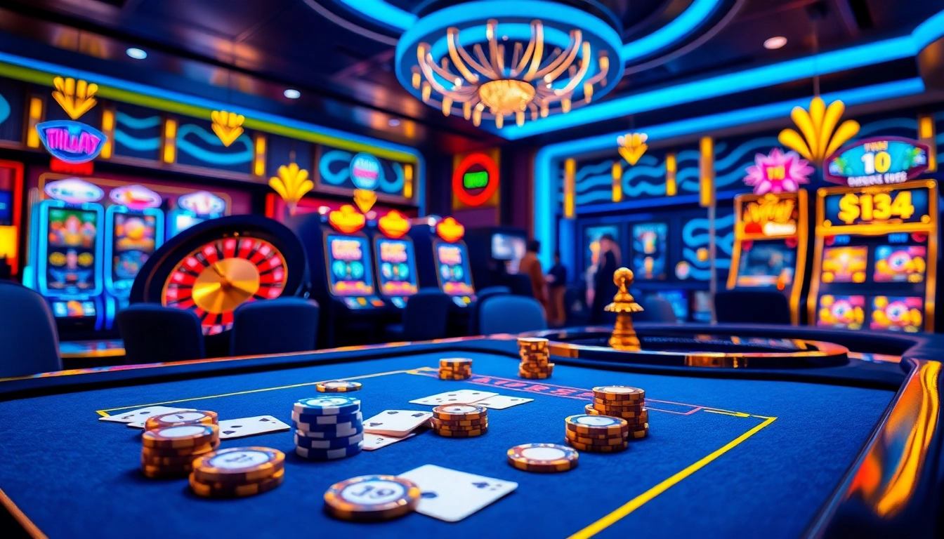 Experience the excitement of the ph365 blue edition at a luxurious casino table filled with cards and chips.