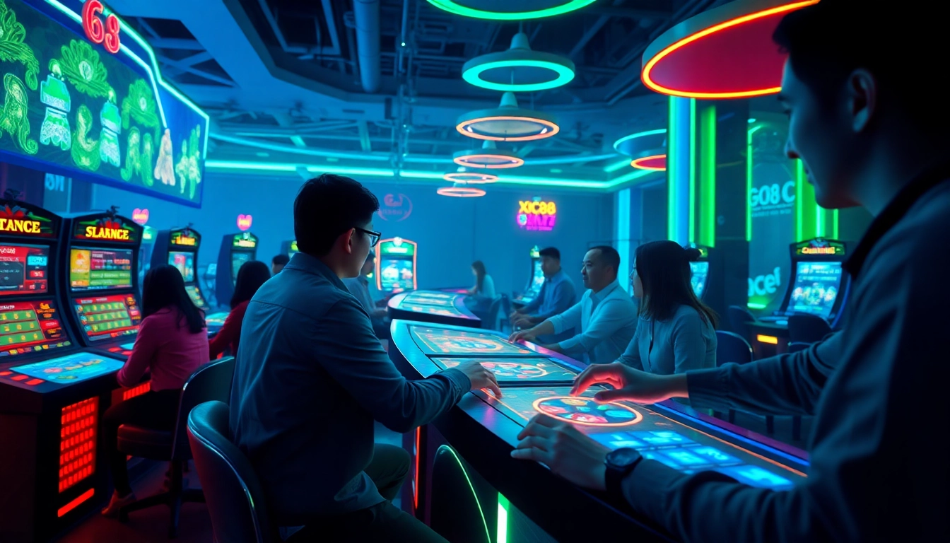 Exciting online gaming experience at https://go88.bio/ featuring players in a vibrant virtual casino.
