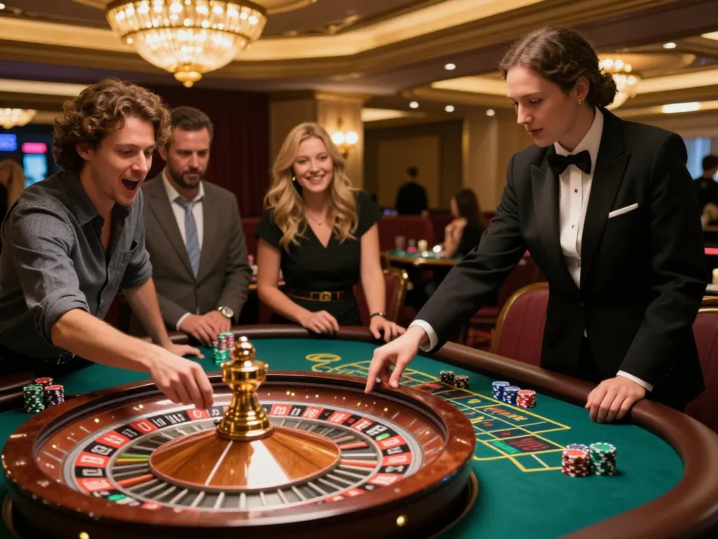The thrill of roulette gameplay at a casino table, featuring tg88 strategies in action.