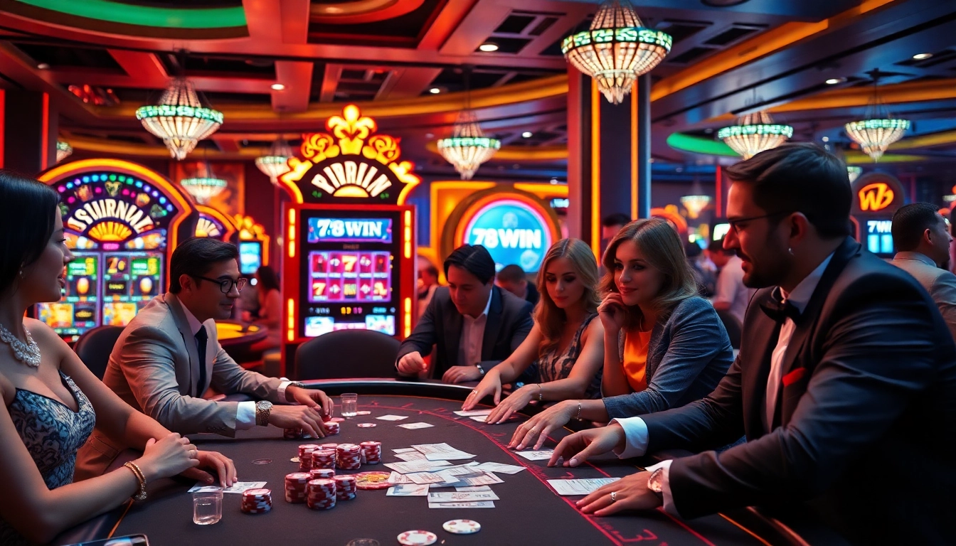 Join the excitement at 78WIN's lively casino, filled with vibrant games and engaging players.