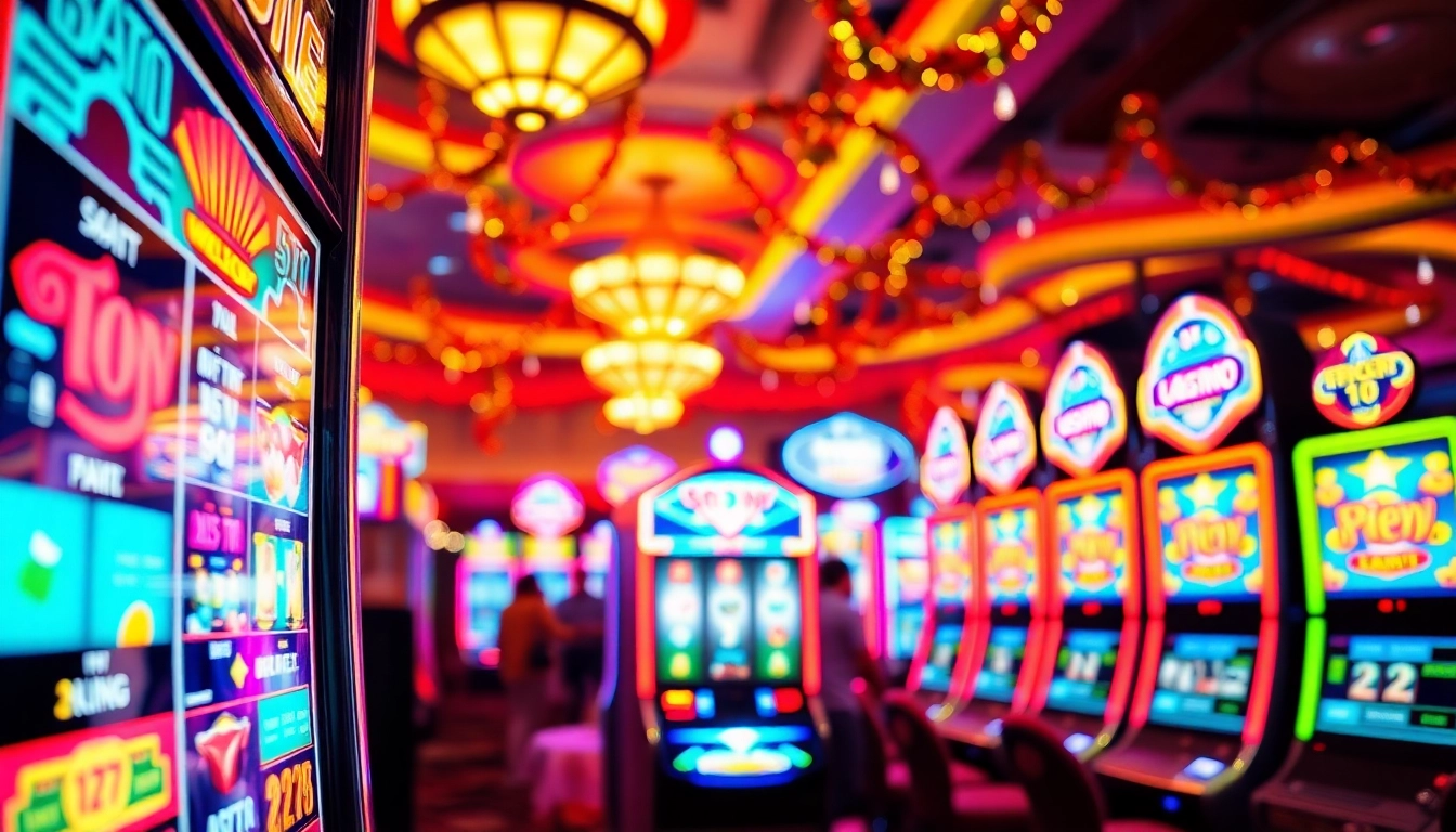 Experience the thrill of best online slots with vibrant casino machines in action.