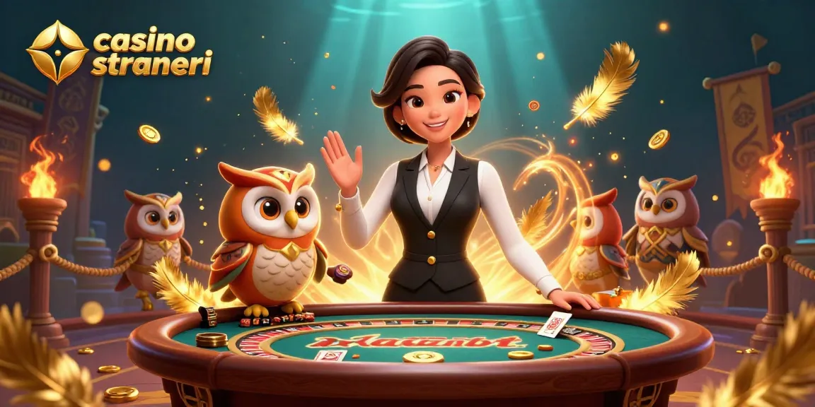 Interagisci con i migliori casinò online stranieri in un'illustrazione vivace in 3D che presenta dealer esperti.