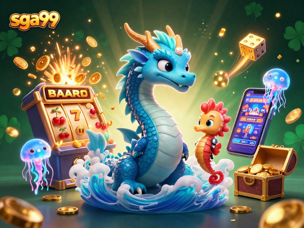 Engage with sga99 and experience thrilling slot action in a vibrant, 3D casino scene.