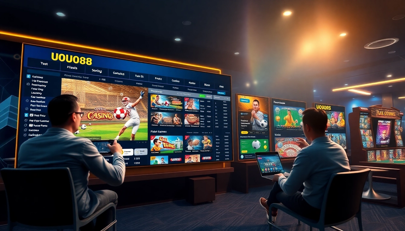 UU88 online betting platform interface displaying diverse games with modern design and vibrant colors.