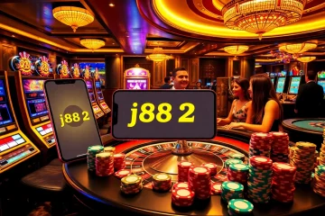 Experience the excitement of j88vip2 with vibrant slot machines and lively card games at a luxurious casino.