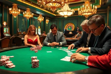 The hidden wiki reveals hidden strategies at a high-stakes poker table in a lavish casino.