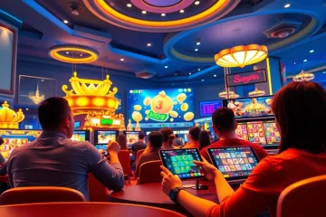 Engaging scene of players enjoying online games at https://sunwinw.com/, showcasing Tài Xỉu and vibrant gaming interfaces.