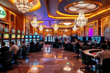 Experience the thrill of slot88 with luxurious machines and lively gameplay in a grand casino setting.