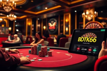 BDTK66 poker players competing at a high-stakes table in an elegant casino setting.
