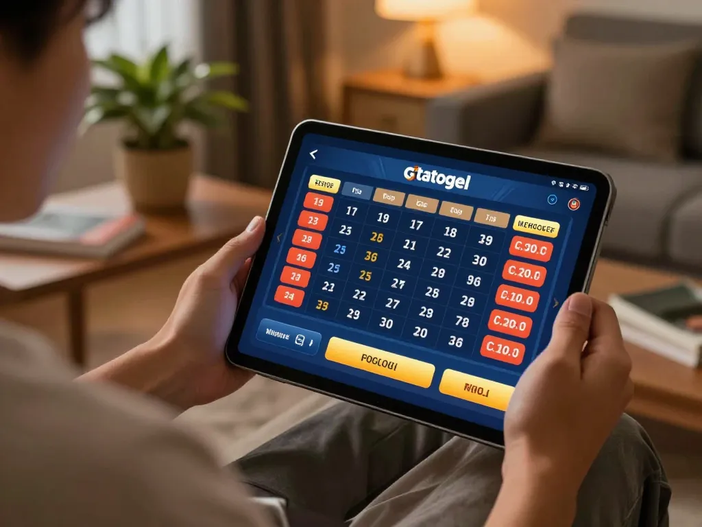 Engaging in gtatogel betting from a cozy home setup using a tablet for interactive play.